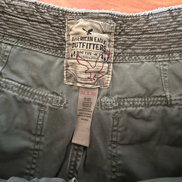 American Eagle Green Straight Leg Cargo Pants size 36x30 - Picture 5 of 5